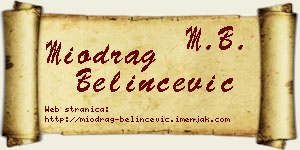 Miodrag Belinčević vizit kartica